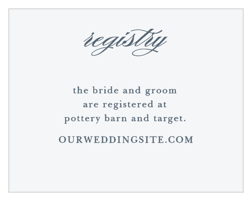 Help guests find your wedding registries with the Incredibly Effortless Registry Cards. 