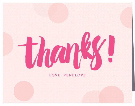 Say “Thanks!” with the cute, modern design of the Big Script Girl Thank You Cards.