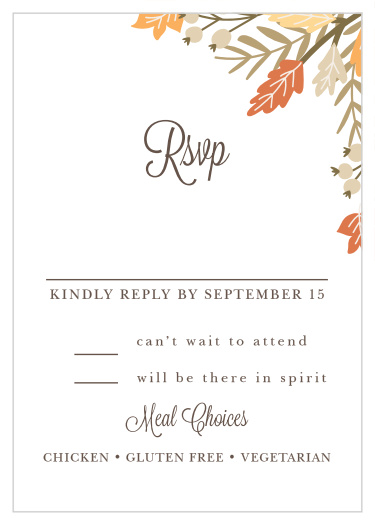 Gorgeous autumn foliage adorns the right-hand corner of the Falling Leaves Response Cards.