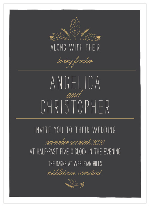 Invite friends and family to your fall wedding with the Elegant Autumn Foil Wedding Invitations.