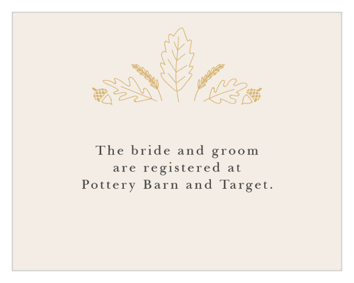 Give guests your wedding wish list with the Elegant Autumn Foil Registry Cards. 