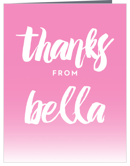 Convey your gratitude for the friends and family who celebrated your daughter’s first birthday with the Fading Color Girl First Birthday Party Thank You Cards.