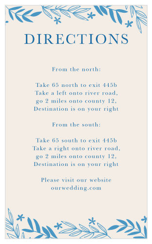 Help guests find your wedding venue with the Spring Garden Direction Cards.