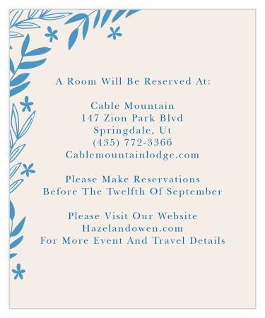 Create your custom wedding stationery with the Spring Garden Accommodation Cards.