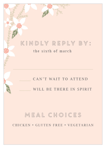 Create your truly custom RSVPs with the dainty flowers of the Darling Daisies Response Cards.