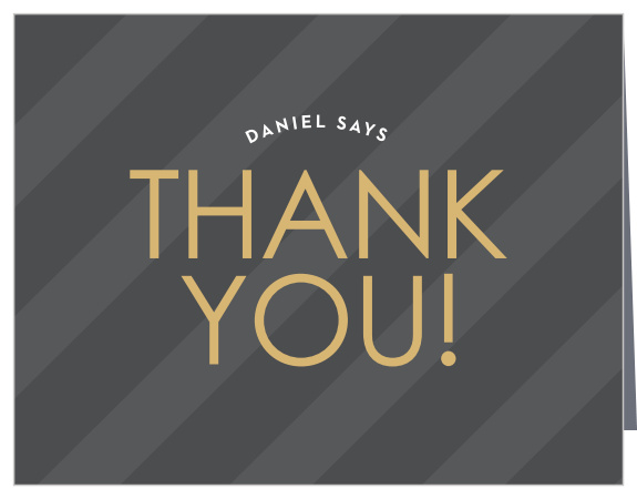 A fun stripe pattern gives the Candy Stripe Foil Thank You Cards a playful attitude.