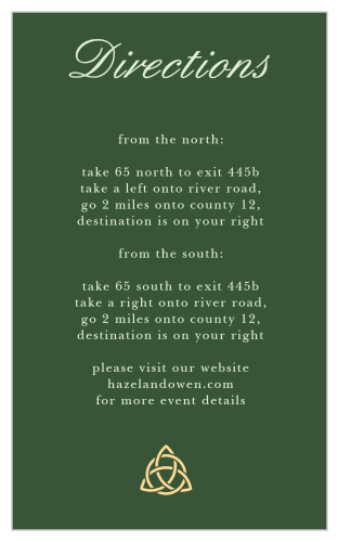 Let guests know the best route to your wedding venue with the Celtic Dream Direction Cards.