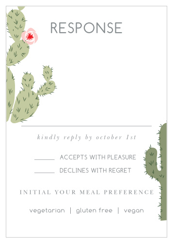 Cute cacti decorate the Prickly Pear Response Cards. 