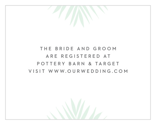 The Palm Beach Registry Cards make it easy for guests to find your wedding registries. 