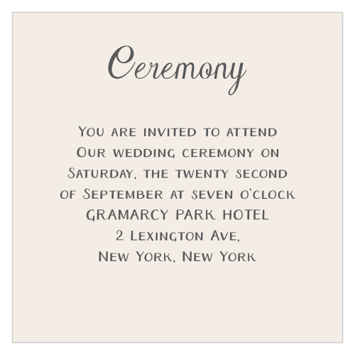 Customize your rustic wedding stationery with the Forest Escape Ceremony Cards.