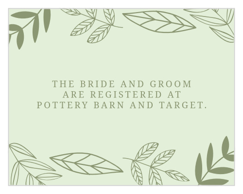 Give guests your wedding wish list with the Secret Garden Registry Cards.