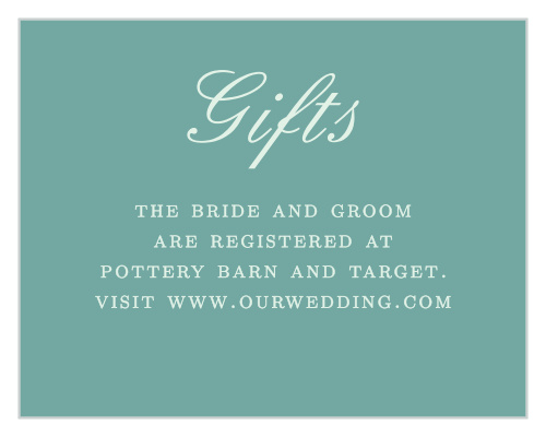 Small and simple, the Palms of Paradise Registry Cards are the best way to direct guests to your wedding registries. 