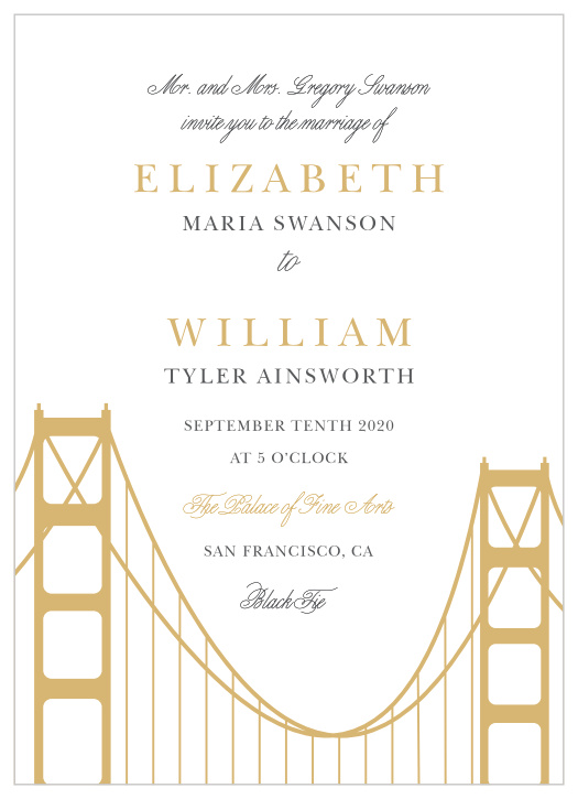 Prepare guests for your California wedding with the Golden Gate Save-the-Date Magnets.