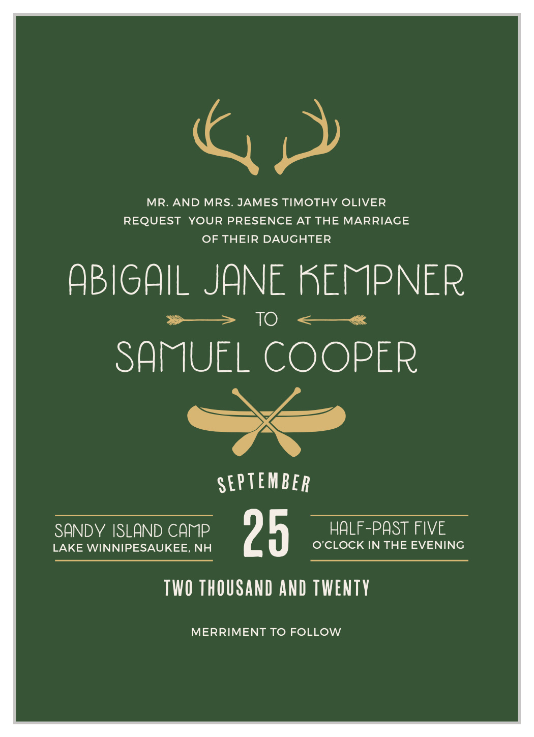 Summer Camp Weekend Foil Wedding Invitations