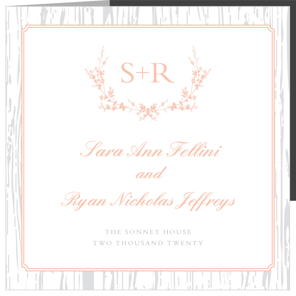 Rustic Wreath Storybook Wedding Invitations