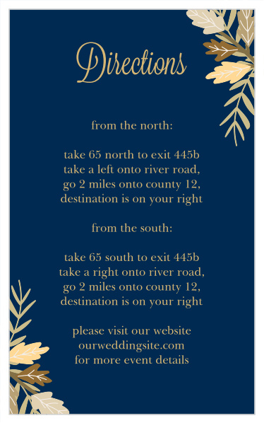 Gorgeous autumn foliage grace the corners of the Falling Leaves Foil Direction Cards.