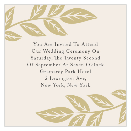 The Lovely Laurel Ceremony Cards boast an ethereal style. 