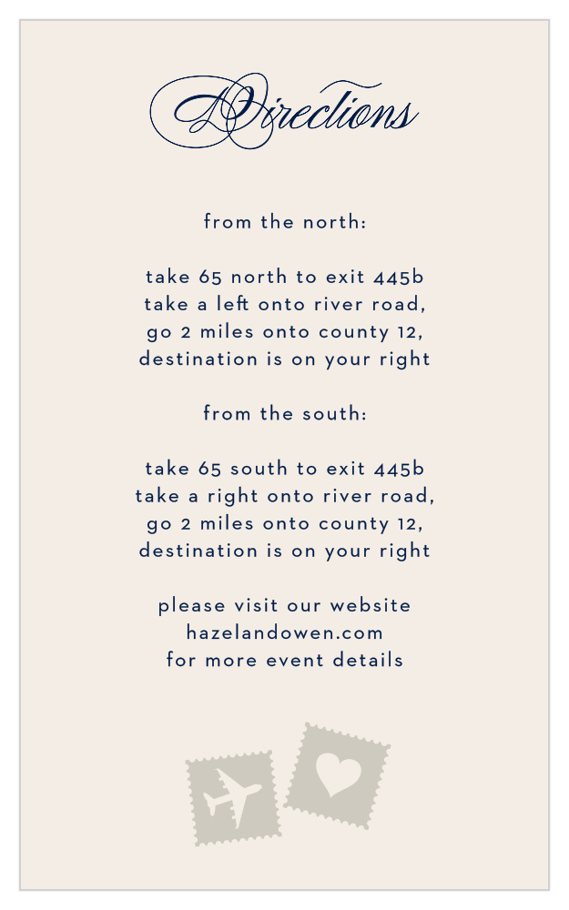 Posh Postmark Direction Cards