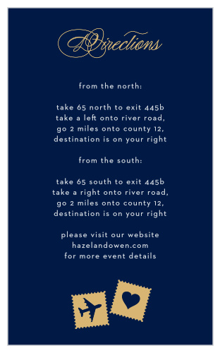 Cute stamp illustrations accent the bottom of the Posh Postmark Foil Direction Cards.