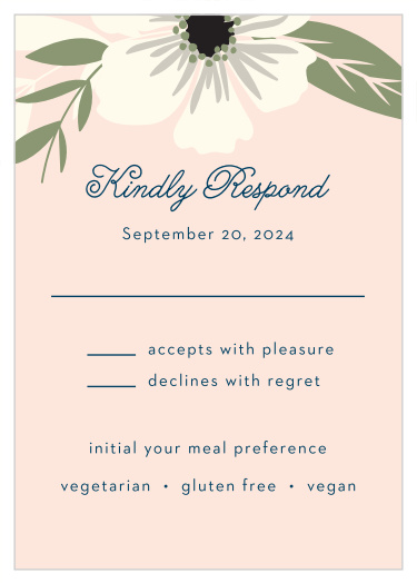 Collect a headcount for your event with the Rustic Blooms Response Cards.