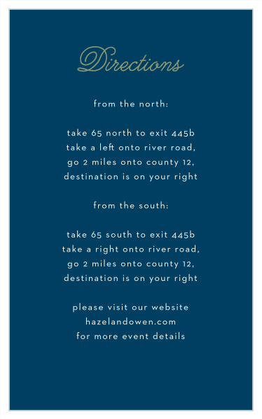 Guide guests to your wedding venue with the simple design of the Rustic Blooms Direction Cards from the Love Vs Design Collection.