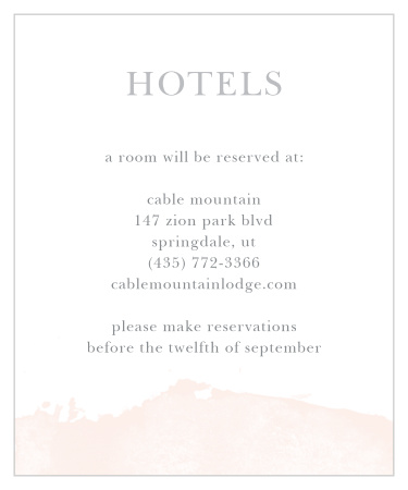 A beautiful splash of color lines the bottom of the Dip Dye Accommodation Cards.