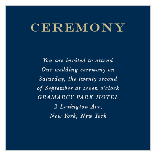 Give guests all the important wedding details with the Gorgeous Geode Ceremony Cards.