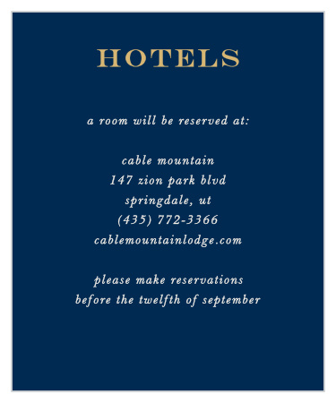Give guests the best travel info with the Gorgeous Geode Foil Accommodation Cards.