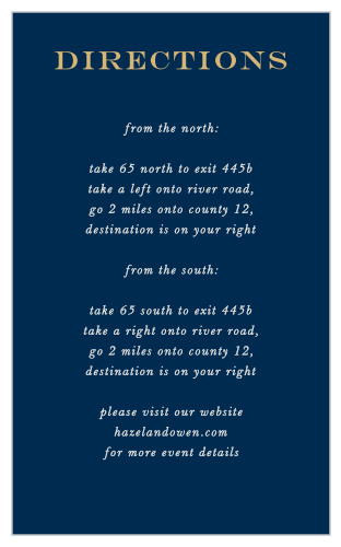 Ensure guests find their way to your wedding venue with the Gorgeous Geode Foil Direction Cards.