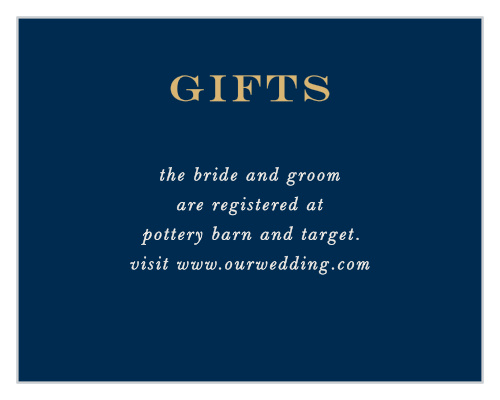 Ensure guests know which stores you’ve registered at with the Gorgeous Geode Foil Registry Cards.