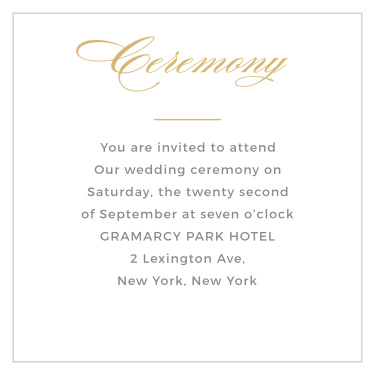 Inform guests of all the important wedding details with the Marbled Paper Foil Ceremony Cards.
