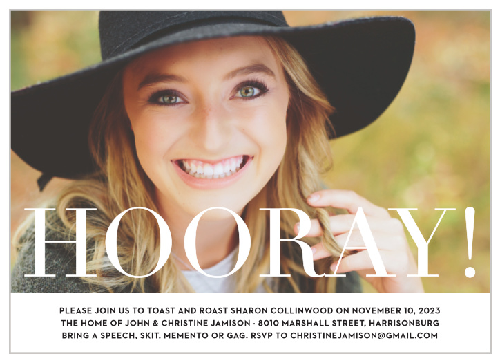 Create modern invitations for your chic soirée with the Three Cheers Celebration Party Invitation.