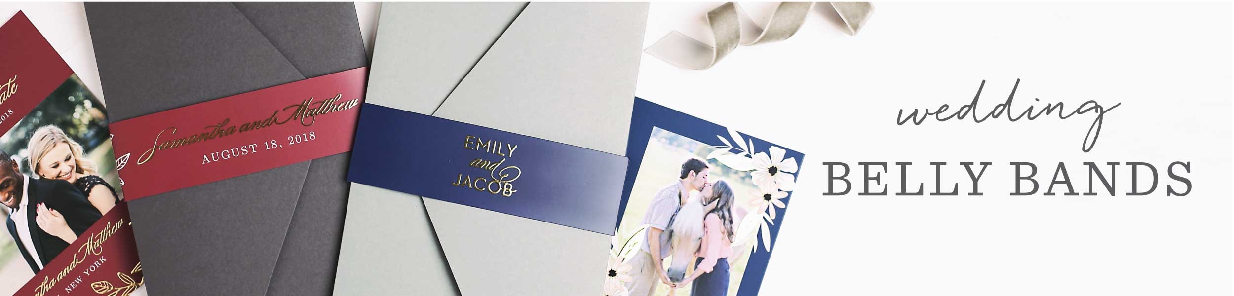 Wedding Invitation Belly Bands by Basic Invite