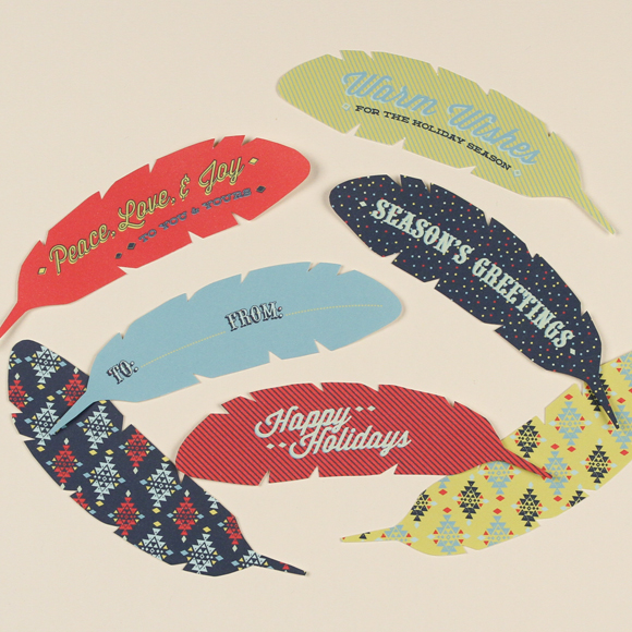 Size: 1" x 5.4"This week we started writing our holiday cards to our family and close friends. We wanted to create some holiday inspired gift tags to send along with our holiday cards. These simple-to-make gift tags are perfect for adorning your holiday packages and gifts. 