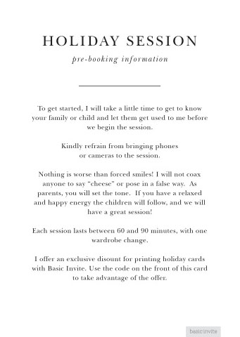 Image for Holiday Session option