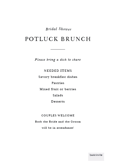 Image for Potluck option