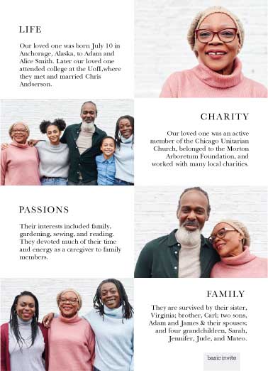 In Loving Memory Memorial Announcements by Basic Invite