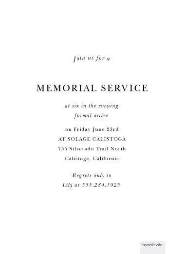 In Loving Memory Memorial Announcements by Basic Invite