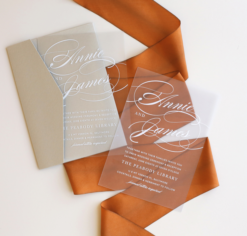 Clear wedding invitations